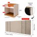 Kit 2 Mesinhas Suspensa Prateleira Nicho Madri Retrô Off/Cinamomo Cabeceira Estofada Módulo Cama Box Casal Luana Queen 1,60 Areia