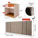 Kit 2 Mesinhas Suspensa Prateleira Nicho Madri Retrô Off/Cinamomo Cabeceira Estofada Módulo Cama Box Casal Luana Queen 1,60 Bege