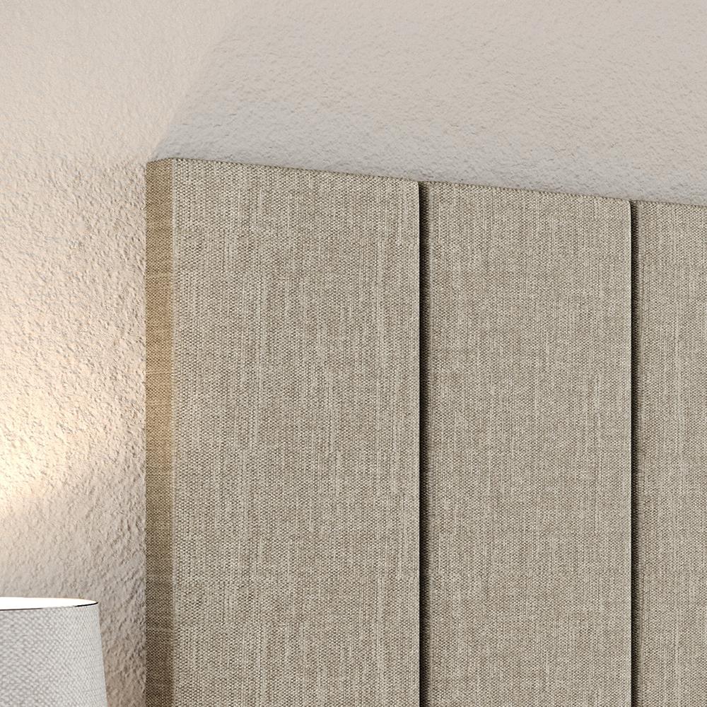 Kit 2 Mesinhas Suspensa Prateleira Nicho Madri Retrô Off/Cinamomo Cabeceira Estofada Módulo Cama Box Casal Luana Queen 1,60 Bege Linho
