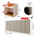 Kit 2 Mesinhas Suspensa Prateleira Nicho Madri Retrô Off/Cinamomo Cabeceira Estofada Módulo Cama Box Casal Luana Queen 1,60 Bege Linho