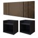 Kit 2 Mesinhas Suspensa Prateleira Nicho Madri Retrô Preto Cabeceira Estofada Módulo Cama Box Casal Luana Queen 1,60 Marrom
