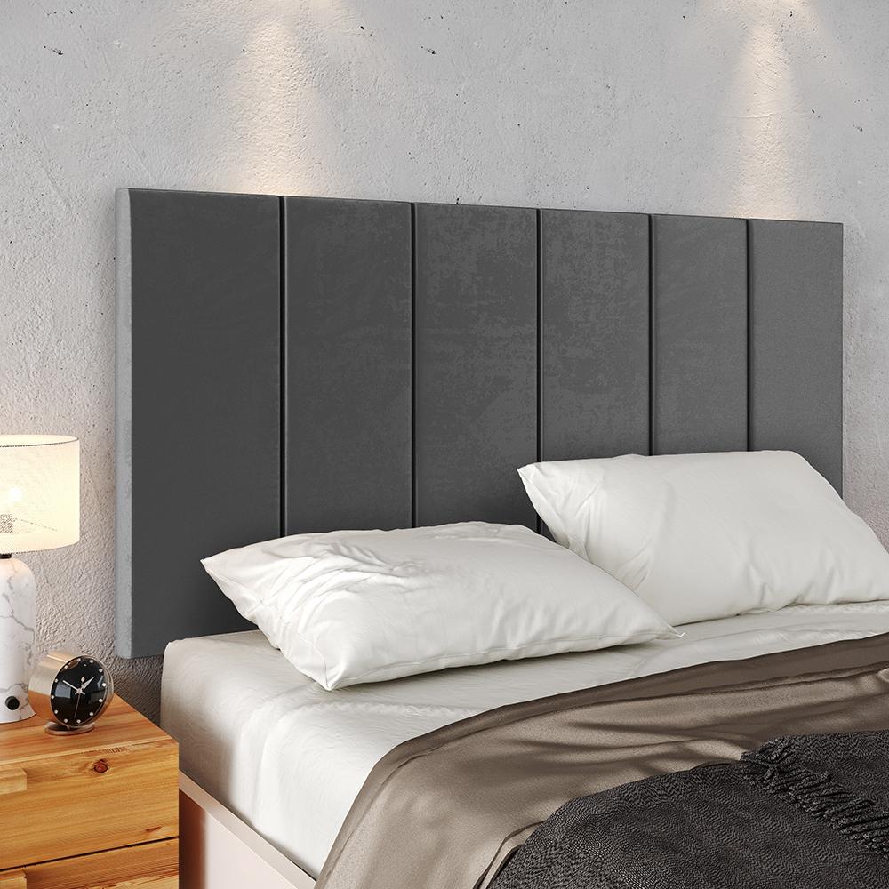 Kit 2 Mesinhas Suspensas Madri Nicho Divisória Porta Celular Cinza/Cinamomo Cabeceira Cama Box Queen Size Julia 1.60 Cinza Suede - Lojas RPM