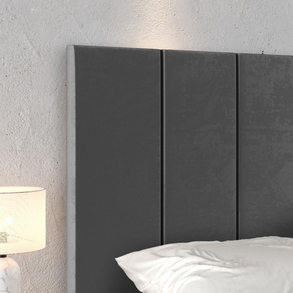 Kit 2 Mesinhas Suspensas Madri Nicho Divisória Porta Celular Cinza/Cinamomo Cabeceira Cama Box Queen Size Julia 1.60 Cinza Suede - Lojas RPM