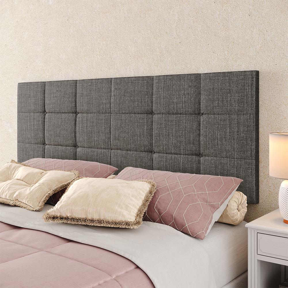 Kit 2 Sapateiras Recamier Quarto Cinza Cabeceira Suspensa Cama Box Queen Size 1,60 Almofadada Linho- Lojas RPM