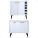 Kit Aparador Truzzi 3 Portas Cantinho Café Buffet Madero Adega Barzinho Retrô Decoração Sala Branco - Lojas RPM
