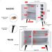 Kit Aparador Truzzi 3 Portas Cantinho Café Buffet Madero Adega Barzinho Retrô Decoração Sala Branco - Lojas RPM
