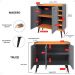 Kit Aparador Truzzi 3 Portas Cantinho Café Buffet Madero Adega Barzinho Retrô Decoração Sala Cinza/Cinamomo - Lojas RPM