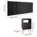 Kit Cabeceira Estofada Box Casal Queen 1,60 Luana com 2 Mesinhas Canto Cama Dream Preto - Lojas RPM