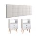 Kit Cabeceira Estofada Cama Casal Box Queen 1,60 Bia e 2 Mesinhas com Gaveta Dream Branco- Lojas RPM