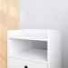 Kit Cabeceira Estofada Cama Casal Box Queen 1,60 Bia e 2 Mesinhas com Gaveta Dream Branco- Lojas RPM