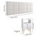 Kit Cabeceira Estofada Cama Casal Box Queen 1,60 Bia e 2 Mesinhas com Gaveta Dream Branco- Lojas RPM
