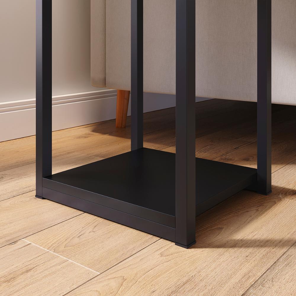 Kit Casa Aparador Buffet Dallas Cantinho Café Mesa Apoio Lateral Luiza Pés Ferro Decoração Sala Estar Preto - Lojas RPM