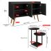 Kit Casa Aparador Buffet Dallas Cantinho Café Mesa Apoio Lateral Luiza Pés Ferro Decoração Sala Estar Preto - Lojas RPM