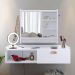 Kit Espelheira Genova Prateleira Porta Itens Banheiro Rack Suspenso Classic Puxador Concha Multiuso Sala Quarto Branco - Lojas RPM