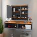 Kit Espelheira Genova Prateleira Porta Itens Banheiro Rack Suspenso Classic Puxador Concha Multiuso Sala Quarto Cinza/Cinamomo - Lojas RPM