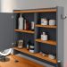 Kit Espelheira Genova Prateleira Porta Itens Banheiro Rack Suspenso Classic Puxador Concha Multiuso Sala Quarto Cinza/Cinamomo - Lojas RPM