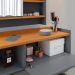 Kit Espelheira Genova Prateleira Porta Itens Banheiro Rack Suspenso Classic Puxador Concha Multiuso Sala Quarto Cinza/Cinamomo - Lojas RPM