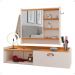 Kit Espelheira Genova Prateleira Porta Itens Banheiro Rack Suspenso Classic Puxador Concha Multiuso Sala Quarto Off White/Cinamomo - Lojas RPM