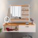 Kit Espelheira Genova Prateleira Porta Itens Banheiro Rack Suspenso Classic Puxador Concha Multiuso Sala Quarto Off White/Cinamomo - Lojas RPM