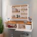 Kit Espelheira Genova Prateleira Porta Itens Banheiro Rack Suspenso Classic Puxador Concha Multiuso Sala Quarto Off White/Cinamomo - Lojas RPM