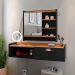 Kit Espelheira Genova Prateleira Porta Itens Banheiro Rack Suspenso Classic Puxador Concha Multiuso Sala Quarto Preto/Cinamomo - Lojas RPM
