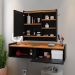 Kit Espelheira Genova Prateleira Porta Itens Banheiro Rack Suspenso Classic Puxador Concha Multiuso Sala Quarto Preto/Cinamomo - Lojas RPM