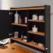 Kit Espelheira Genova Prateleira Porta Itens Banheiro Rack Suspenso Classic Puxador Concha Multiuso Sala Quarto Preto/Cinamomo - Lojas RPM