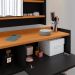 Kit Espelheira Genova Prateleira Porta Itens Banheiro Rack Suspenso Classic Puxador Concha Multiuso Sala Quarto Preto/Cinamomo - Lojas RPM