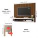 Kit Estante Painel Cissa Ripado Freijó/Off White TV 50 Polegadas Nicho e 2 Puff Banquinho Estofado Redondo Pés Madeira Thor Bege Linho Sala Quarto