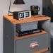 Kit Mesa Cabeceira Classic Gavetas Organizadoras Retrô Cinza/Cinamomo Painel Suspenso Estofado Cama Box Queen Size 1,60 Suede - Lojas RPM