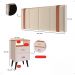 Kit Mesa Cabeceira Classic Gavetas Organizadoras Retrô Off White/Cinamomo Painel Suspenso Estofado Cama Box Queen Size 1,60 Bege Suede - Lojas RPM