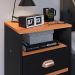 Kit Mesa Cabeceira Classic Gavetas Organizadoras Retrô Preto/Cinamomo Painel Suspenso Estofado Cama Box Queen Size 1,60 Suede - Lojas RPM