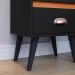 Kit Mesa Cabeceira Classic Gavetas Organizadoras Retrô Preto/Cinamomo Painel Suspenso Estofado Cama Box Queen Size 1,60 Suede - Lojas RPM
