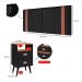 Kit Mesa Cabeceira Classic Gavetas Organizadoras Retrô Preto/Cinamomo Painel Suspenso Estofado Cama Box Queen Size 1,60 Suede - Lojas RPM
