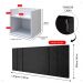 Kit Mesa Madri Apoio Lateral Cama Branca Suspensa Parede Cabeceira Luana Preto Suede Elegante Aérea Quarto Casal