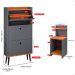 Kit Quarto 2 Mesas Cabeceira Mesinha Fantasy Lateral Cama Sapateira Vertical Dark Organizadora Calçados Unissex Cinza/Cinamomo - Lojas RPM