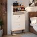 Kit Quarto 2 Mesas Cabeceira Mesinha Fantasy Lateral Cama Sapateira Vertical Dark Organizadora Calçados Unissex Off White/Cinamomo - Lojas RPM