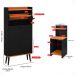 Kit Quarto 2 Mesas Cabeceira Mesinha Fantasy Lateral Cama Sapateira Vertical Dark Organizadora Calçados Unissex Preto/Cinamomo - Lojas RPM