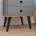 Kit Quarto 2 Mesas Cabeceira Retrô Cinza/Cinamomo Gavetas Nicho Painel Suspenso Cama Box Queen 1,60 Suede - Lojas RPM