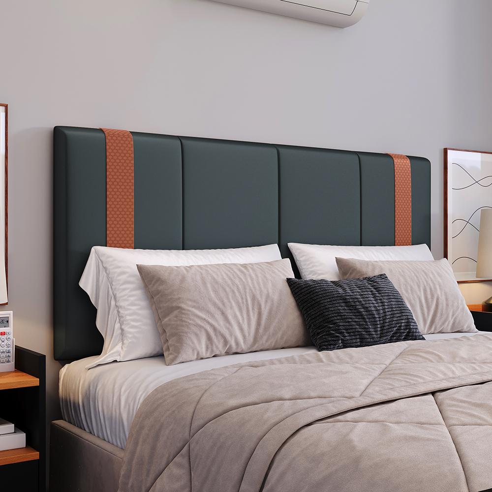 Kit Quarto 2 Mesas Cabeceira Retrô Cinza/Cinamomo Gavetas Nicho Painel Suspenso Cama Box Queen 1,60 Suede - Lojas RPM