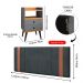 Kit Quarto 2 Mesas Cabeceira Retrô Cinza/Cinamomo Gavetas Nicho Painel Suspenso Cama Box Queen 1,60 Suede - Lojas RPM