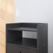 Kit Quarto 2 Mesas Cabeceira Retrô Gavetas Nicho Painel Suspenso Cama Box Casal 1,40 Preto Suede - Lojas RPM