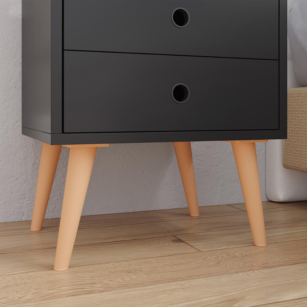 Kit Quarto 2 Mesas Cabeceira Retrô Gavetas Nicho Painel Suspenso Cama Box Casal 1,40 Preto Suede - Lojas RPM