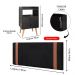 Kit Quarto 2 Mesas Cabeceira Retrô Gavetas Nicho Painel Suspenso Cama Box Casal 1,40 Preto Suede - Lojas RPM
