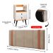 Kit Quarto 2 Mesas Cabeceira Retrô Off White/Cinamomo Gavetas Nicho Painel Suspenso Cama Box Queen 1,60 Bege Suede - Lojas RPM
