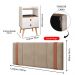 Kit Quarto 2 Mesas Cabeceira Retrô Off White/Freijó Gavetas Nicho Painel Suspenso Cama Box Queen 1,60 Bege Suede - Lojas RPM