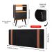 Kit Quarto 2 Mesas Cabeceira Retrô Preto/Cinamomo Gavetas Nicho Painel Suspenso Cama Box Casal 1,40 Suede - Lojas RPM