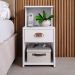 Kit Quarto 2 Mesas Cléo Branco Gaveta Nicho Prateleira Retrô Cabeceira Modulada Bia Suede Cama Box Casal 1,40 Marrom - RPM