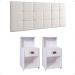 Kit Quarto 2 Mesas Cléo Gaveta Nicho Prateleira Retrô Cabeceira Modulada Bia Corino Cama Box Casal Queen 1,6 Branco - RPM