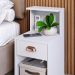 Kit Quarto 2 Mesas Cléo Gaveta Nicho Prateleira Retrô Cabeceira Modulada Bia Corino Cama Box Casal Queen 1,6 Branco - RPM